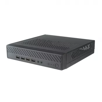 Akasa Cypher MX Thin Mini-ITX -kotelo, alumiini/SGCC, musta, 1x 2,5 tuuman HDD/SSD, VESA-kiinnitys