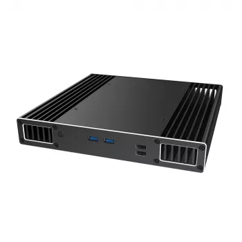 Akasa Plato PX - pöytäkone - PC - alumiini - musta - UCFF - kotitoimisto
