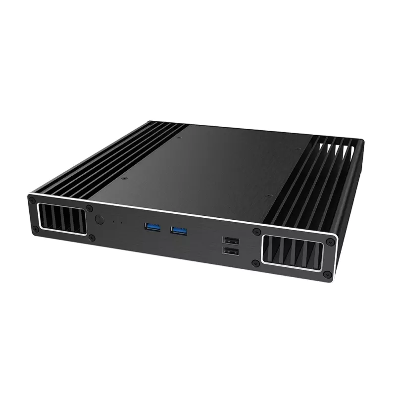 Akasa Plato PX - pöytäkone - PC - alumiini - musta - UCFF - kotitoimisto