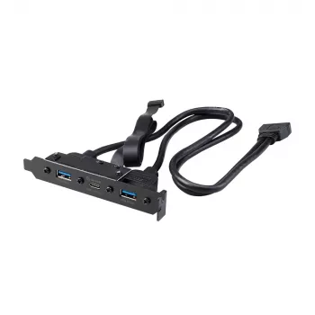 Akasa USB 3.1 Gen 2 -sisäinen sovitinkaapeli kahdella USB 3.0 Type-A -liitännällä - 50 cm - musta