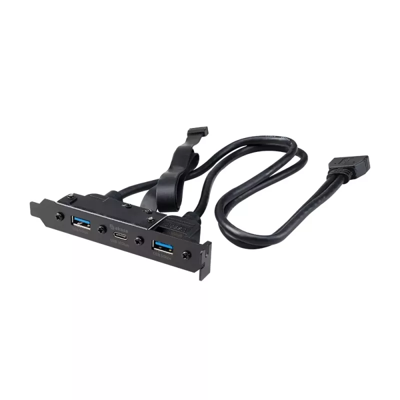 Akasa USB 3.1 Gen 2 -sisäinen sovitinkaapeli kahdella USB 3.0 Type-A -liitännällä - 50 cm - musta
