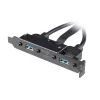Akasa USB 3.1 Gen 2 -sisäinen sovitinkaapeli kahdella USB 3.0 Type-A -liitännällä - 50 cm - musta