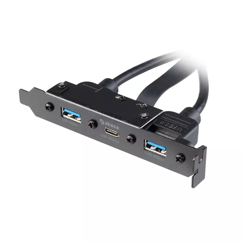 Akasa USB 3.1 Gen 2 -sisäinen sovitinkaapeli kahdella USB 3.0 Type-A -liitännällä - 50 cm - musta