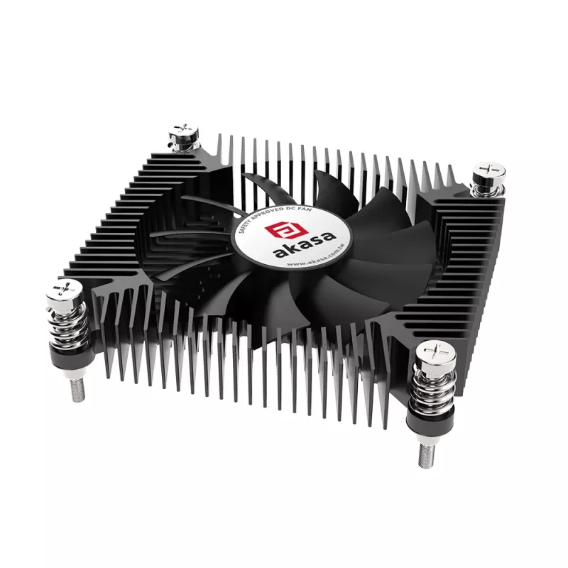 Akasa KS7 Intel LGA 1200/115X matala CPU-jäähdytin 16 mm korkeus ruuvit ja taustalevy