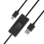 Akasa AK-CBUB57-15BK USB 2.0 -kaapeli - USB-A–USB-C - 1,5 m - musta