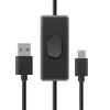 Akasa AK-CBUB57-15BK USB 2.0 -kaapeli - USB-A–USB-C - 1,5 m - musta