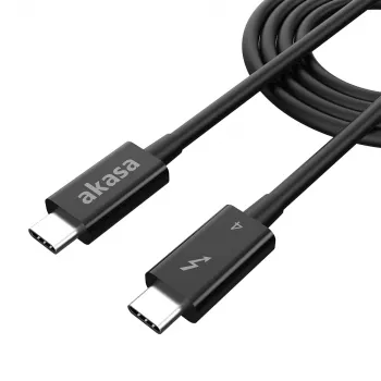 Akasa Thunderbolt 4 USB-C - USB-C -kaapeli 1 m 40 Gbps 100W PD 8K60Hz musta