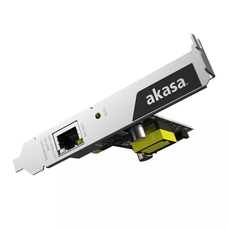 Akasa 2.5G PCIe -verkkokortti PoE:lla jopa 25,5 W