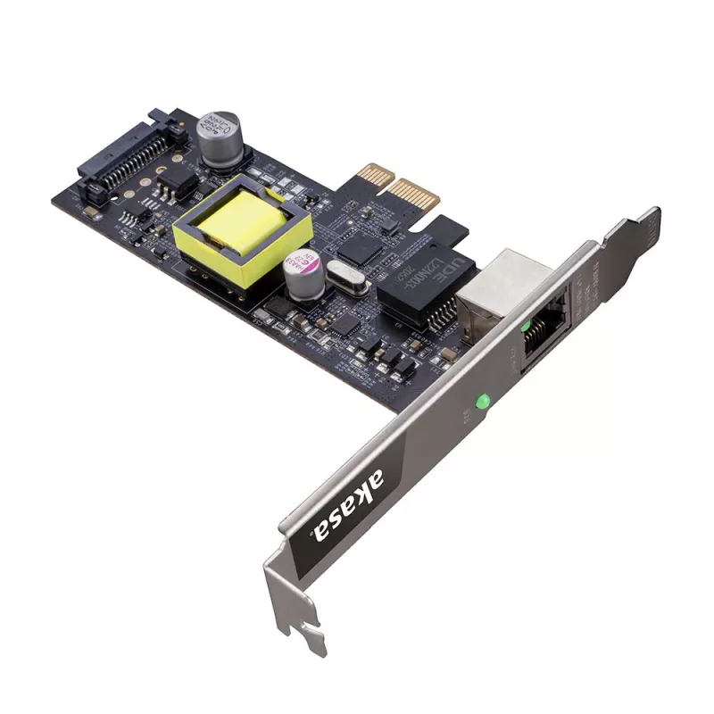 Akasa 2.5G PCIe -verkkokortti PoE:lla jopa 25,5 W