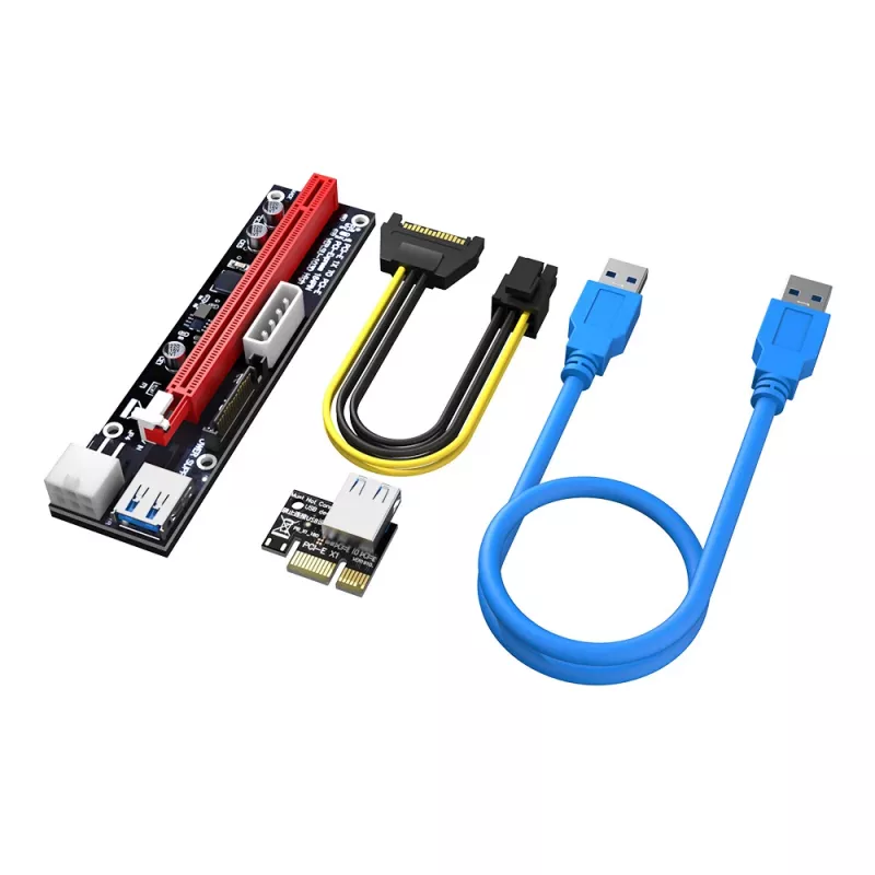 Akasa 6 sarjaa PCIe-riser-adapterikortti GPU-mainaukseen X16–X1