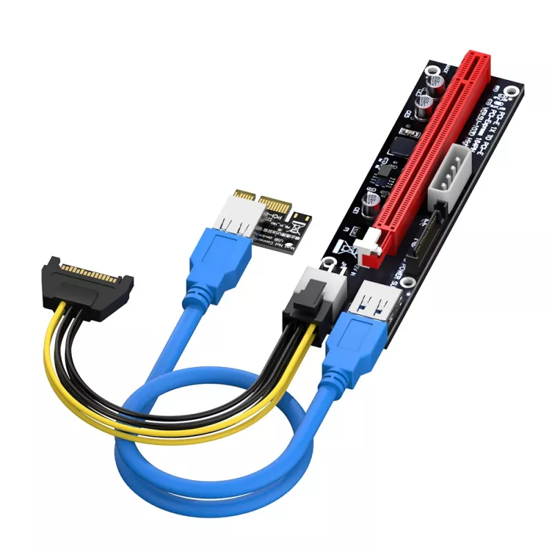 Akasa 6 sarjaa PCIe-riser-adapterikortti GPU-mainaukseen X16–X1