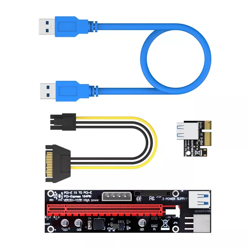 Akasa 6 sarjaa PCIe-riser-adapterikortti GPU-mainaukseen X16–X1