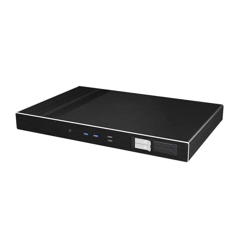 Akasa Galileo TU Plus Intel LGA1700 1U tuuletinon Thin Mini-ITX -kotelo - musta