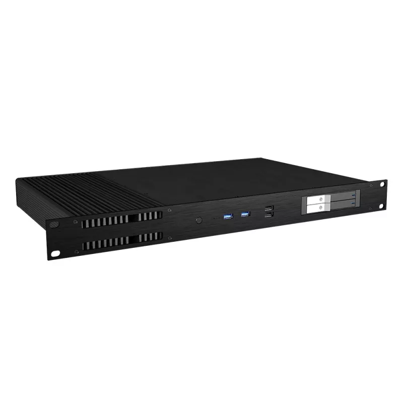 Akasa Galileo TU1 Plus Intel LGA1700 1U tuuletinon Thin Mini-ITX -kotelo - musta