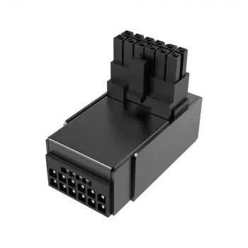 Akasa G-Nexus P16 Plus 90 astetta 12V-2x6 metallikuorinen GPU-virtasovitin - musta