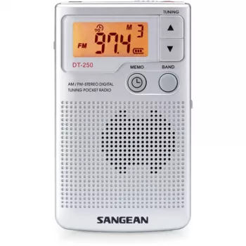 Sangean DT-250 (Pocket 250) hopea kannettava AM/FM-radio