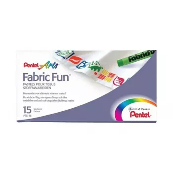 Pentel Fabric Fun pastelli kangasväritikut, 15 eri väriä, CF15PASTELLI X TESSUTI CONF.ASS