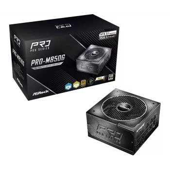 ASRock PRO-M850G 850W 80 PLUS Gold täysin modulaarinen ATX 3.0 -virtalähde