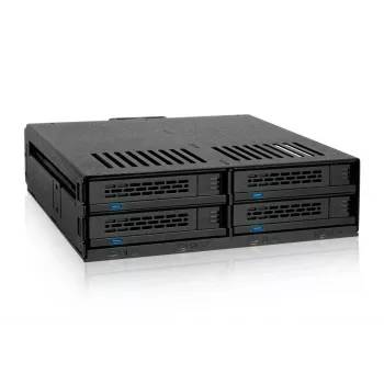 ICY DOCK ExpressCage MB324SP-1B - 4x 2,5 tuuman SATA/SAS hot-swap-vaihtokehys 1x 5,25 tuuman paikkaan - ruuviton kelkat - musta