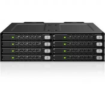 ICY DOCK ToughArmor MB998V4P-B 8-paikkainen U.2/U.3 NVMe SSD PCIe 4.0 mobiilikehyskotelo 5,25