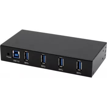 EXSYS EX-11234HMS-2 4-porttinen USB 3.2 Gen 1 -keskitin, DIN-kisko- ja seinäasennus, VIA VL817_Q7S -piirisarja