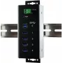 EXSYS EX-1185HMVS-WT teollisuus-USB 3.2 Gen 1 -keskitin, 4-porttinen, DIN-kiskoasennus