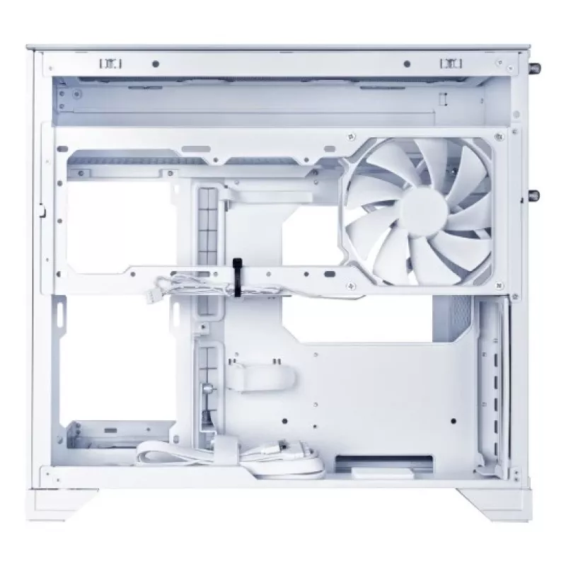 Lian Li O11 Vision-M Micro-ATX -tornikotelo, karkaistu lasi, valkoinen