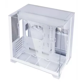 Lian Li O11 Vision-M Micro-ATX -tornikotelo, karkaistu lasi, valkoinen