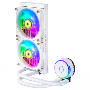 Cooler Master MasterLiquid PL240 FLUX White CPU-nestekierrätys, 240mm jäähdytin, 2x 120mm tuulettimet, ARGB, LGA1700/AM5