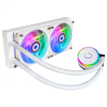 Cooler Master MasterLiquid PL240 FLUX White CPU-nestekierrätys, 240mm jäähdytin, 2x 120mm tuulettimet, ARGB, LGA1700/AM5