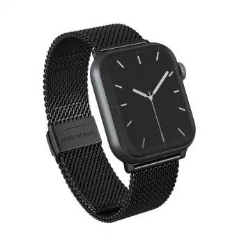 BURGA Metal Mesh Elegance kellonranneke Apple Watch 42/44 mm (musta)