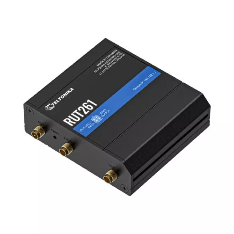 Teltonika teollinen reititin RUT261 - 4G LTE Cat 6, Wi-Fi 4, Dual SIM, EU-virtalähde