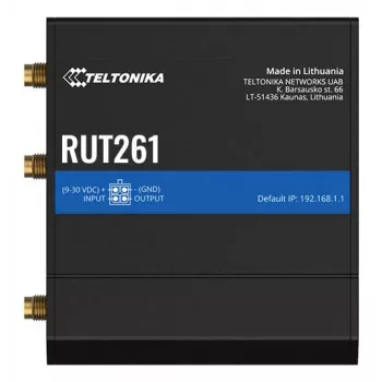 Teltonika teollinen reititin RUT261 - 4G LTE Cat 6, Wi-Fi 4, Dual SIM, EU-virtalähde