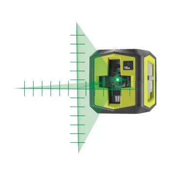 RYOBI ristilinjalaser, vihreä säde, kantama 15 m