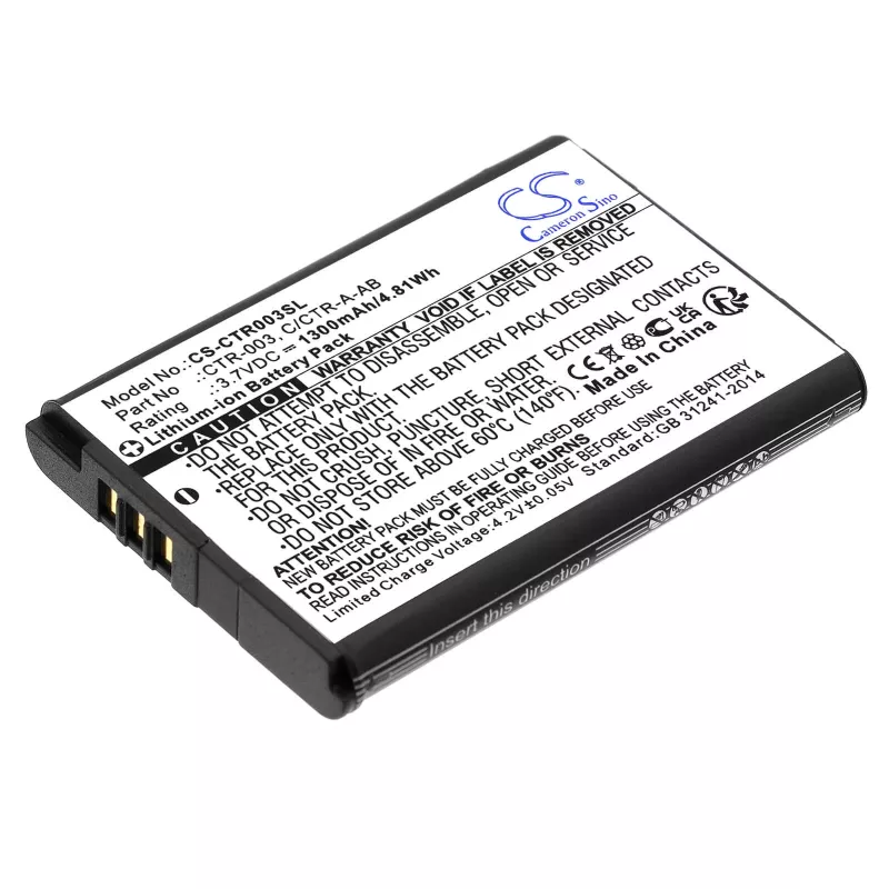 Cameron Sino akku CTR-003 Nintendo 3DS:lle, 2DS XL:lle, Switch Pro Controllerille