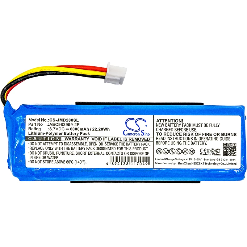 Cameron Sino akku tyyppi AEC982999-2P JBL Charge / CS-JMD200SL
