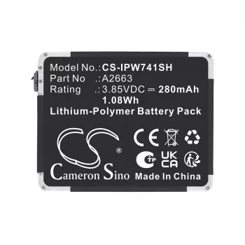 CAMERON SINO vaihtoakku tyyppi A2663 Apple Watch Series 7 41mm A2473/A2475/A2476 (Cs-ipw741sh)