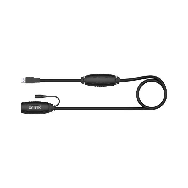 UNITEK USB 3.1 -aktiivinen jatkokaapeli 15m, signaalinvahvistin, musta