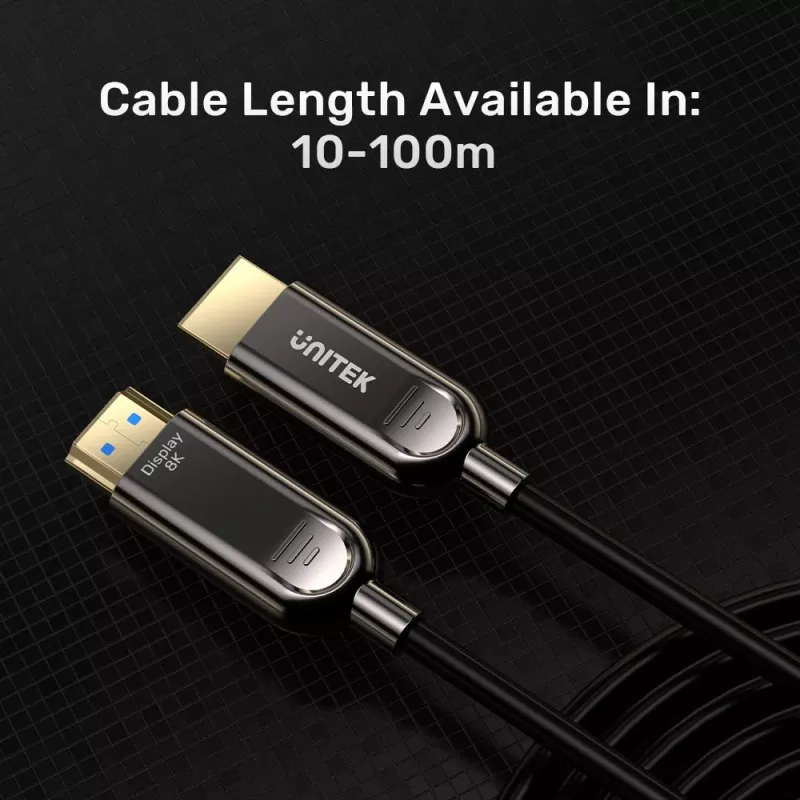UNITEK Active Optical HDMI 2.1 -kaapeli 8K 120Hz 70m musta