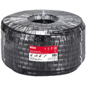 UNITEK spiraalikaapeliorganisaattori, 10 metriä, 22 mm halkaisija, musta
