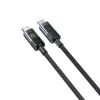 UNITEK USB-C PD 60W 480Mbps -kaapeli näytöllä 2m punottu musta