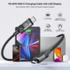 UNITEK USB-C PD 60W 480Mbps -kaapeli näytöllä 2m punottu musta