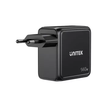 UNITEK GaN-laturi näytöllä 140W 3xUSB-C 1xUSB-A PD3.0 QC4.0 musta