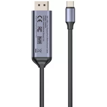 UNITEK kaksisuuntainen USB-C–DisplayPort-kaapeli 16K 80Gbps HDR 1,8m