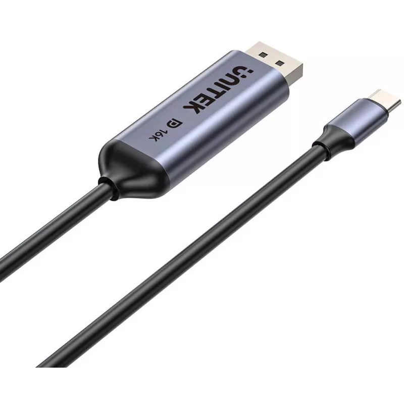UNITEK kaksisuuntainen USB-C–DisplayPort-kaapeli 16K 80Gbps HDR 1,8m