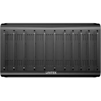 UNITEK 10-porttinen USB-A/USB-C älykäs latausasema 120W PD 3.0 musta