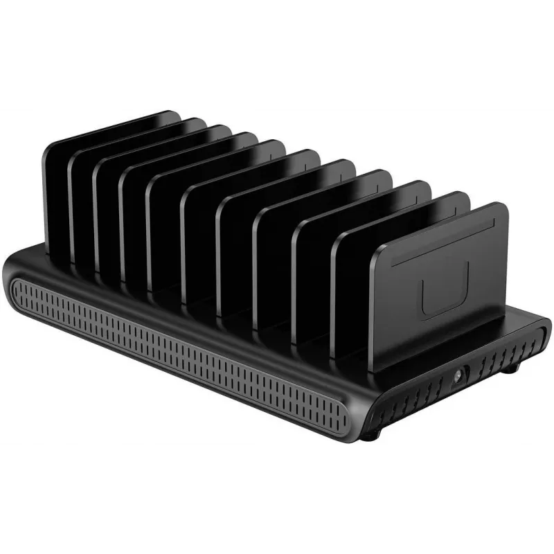 UNITEK 10-porttinen USB-A/USB-C älykäs latausasema 120W PD 3.0 musta