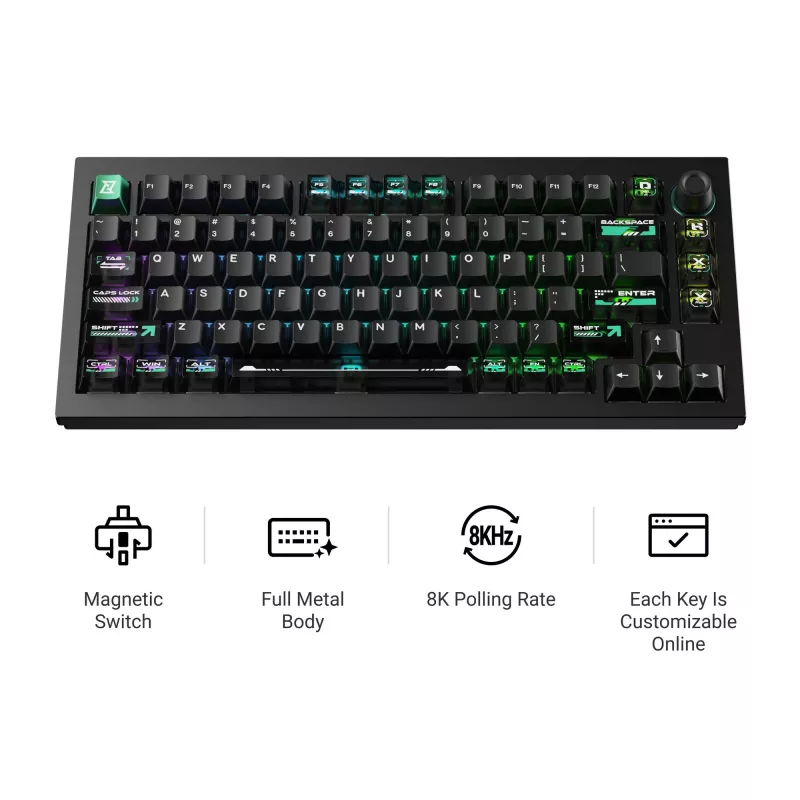 Keychron L5W-W1 Lemokey Magnetic Cyber 75% Hall Effect -pelinäppäimistö