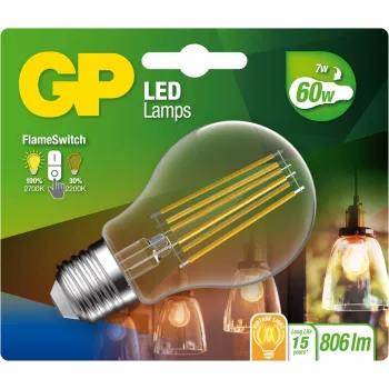 GP Lighting LED FlameSwitch E27 7W (60W) 806 lm lämmin valkoinen/liekki efekti