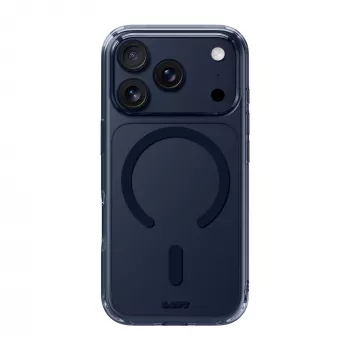 LAUT Crystal Fluro -kotelo iPhone 17 Pro -puhelimeen, Clear Midnight, MagSafe-yhteensopiva